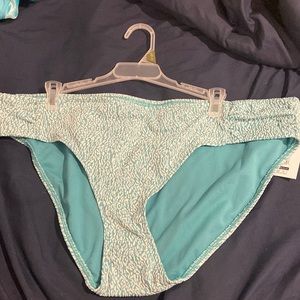 blue and white swimsuit bottom